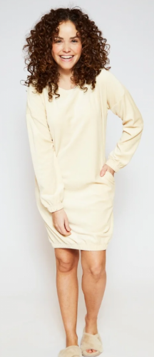 VELOURS SWEATERDRESS OFF WHITE