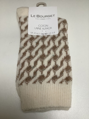 CHAUSSETTE MOTIF GEOMETRIQUE 675/NATUREL
